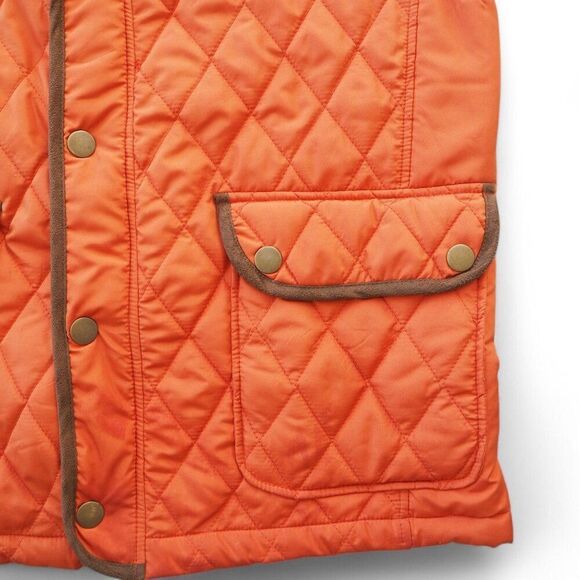 Alan Flusser Quilted Full Zip  Snap Vest Orange / Brown Men's Medium (M) - Picture 9 of 10